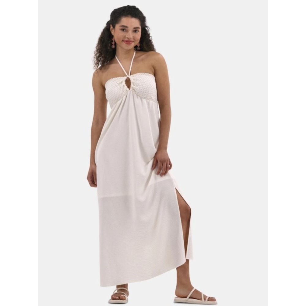 NEW No Boundaries Maxi Dress Womens XL (16-18) White Halter Sleeveless Strapless - Picture 3 of 10